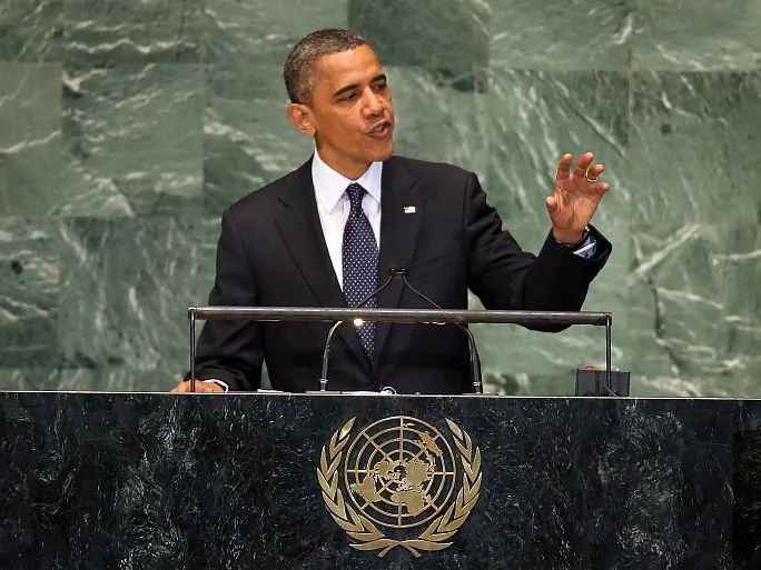U.S. President Barack Obama addresses the UN General Assembly meeting on September 25, 2012 in New York City. (John Moore/Getty Images)