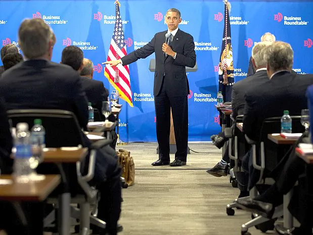 President Obama speaks on the debt ceiling negotiations during the Washington Business Roundtable in Washington, Dec. 5. (Saul Loeb/AFP/Getty Images)