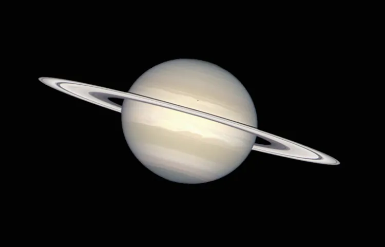 Saturn In Natural Colors, as taken by the Hubble Space Telescope. (AURA/STScI/NASA/ESA)