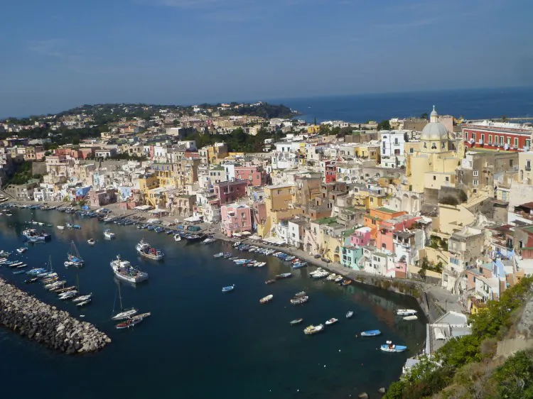 A bird’s eye view of the island of Procida in Southern Italy, which sits near the city of Naples and the island of Ischia. (Courtesy of C.W. Ellis)