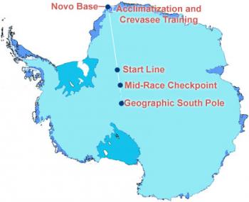 Route Map, for the South Pole Race 2008 (www.southpolerace.com) Route Map, for the South Pole Race 2008 (www.southpolerace.com)