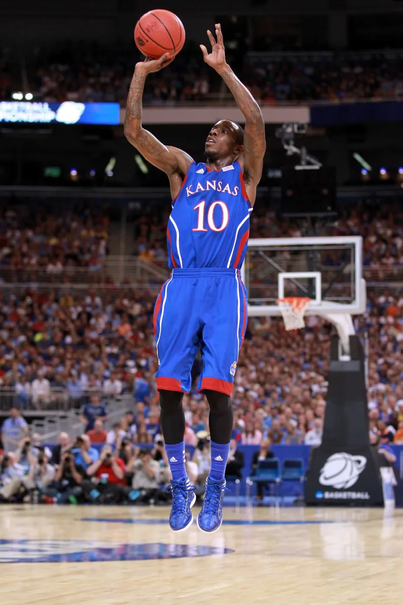 Kansas guard Tyshawn Taylor scored 22 points as Kansas makes it to its second Final Four under head coach Bill Self. (Andy Lyons/Gety Images)