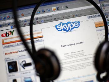 eBay bought and then sold a little more than half of Skype, the Internet chat service, for a little less than half the purchase price. (Mario Tama/Getty Images)