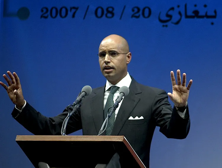 File photo from 2007 of Saif al-Islam Gadhafi, the second son of former Libyan leader Colonel Moammar Gadhafi. Saif al-Islam was arrested on Saturday in southern Libya. (Mahmud Turkia/AFP/Getty Images)