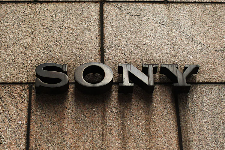 A sign outside of Sony's New York headquarters is viewed on April 10, in New York City. Sony, the Japanese electronics company, has more than doubled its projected net loss for the past financial year to $6.4 billion, its worst loss ever. (Spencer Platt/Getty Images)