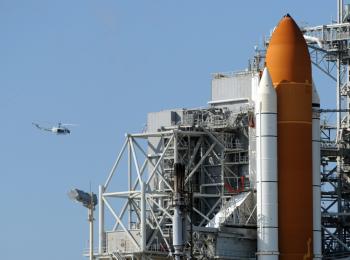 Space shuttle Discovery rests on Pad 39A November 1, 2010 at Kennedy Space Center in Florida as preparations are made for a scheduled Nov. 3 launch. (Stan Honda/AFP/Getty Images)