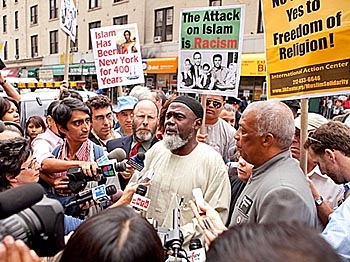 BUILD IT: Representatives and supporters of the International Action Center, a coalition of about 100 groups that support the right of Muslims to build a mosque near ground zero, held a press conference on Thursday in advance of a rally planned for Sept. 11. (The Epoch Times) BUILD IT: Representatives and supporters of the International Action Center, a coalition of about 100 groups that support the right of Muslims to build a mosque near ground zero, held a press conference on Thursday in advance of a rally planned for Sept. 11. (The Epoch Times)