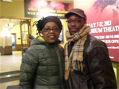 Small business owner Rashad Bernard and his mother Eunice took in Shen Yun Performing Arts at the Rochester Auditorium Theatre on Feb. 17. They were particularly enchanted by the dancers’ artistry and the animated backdrops. (Madalina Hubert/The Epoch Times)