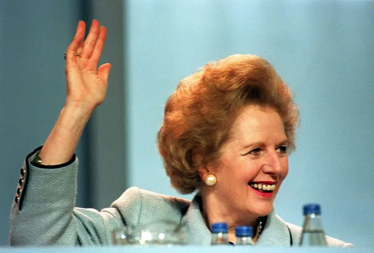 British Prime Minister Margaret Thatcher, 10 October, 1989. (Johhny Eggitt/AFP/Getty Images)