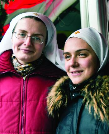 Sister Julia and Sister Arina, 24 and 27, religious workers, Union Square. (The Epoch Times) Sister Julia and Sister Arina, 24 and 27, religious workers, Union Square. (The Epoch Times)