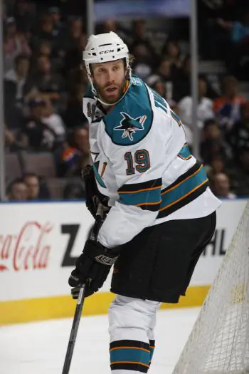 SUCCESSFUL RETURN: San Jose’s Joe Thornton. (Dale MacMillan/Getty Images)