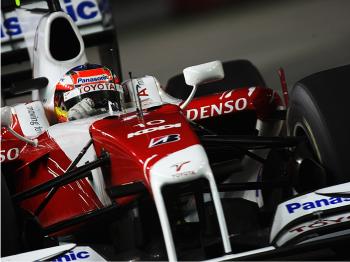 Toyota driver Timo Glock earned the best finish of his career. (Mark Thompson/Getty Images) Toyota driver Timo Glock earned the best finish of his career. (Mark Thompson/Getty Images)