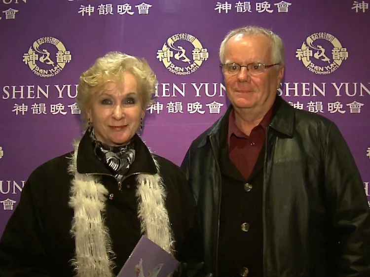 Mr. and Mrs. Haskell took in Shen Yun's final show at Centre in the Square Jan. 11, 2013. Mr. Haskell, a long-time trumpet player, took pleasure in the new sounds he heard from Shen Yun's unique orchestra and musical soloist. (Courtesy of NTD Television)