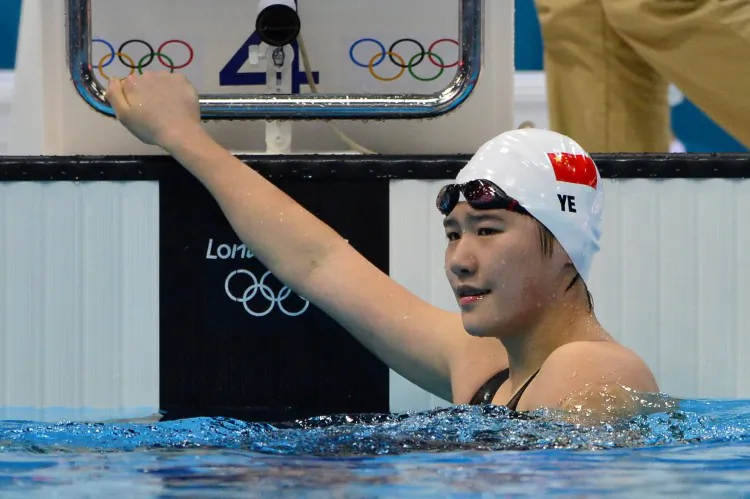 China's Ye Shiwen after she won gold in the women's 200 meter individual medley final during the swimming event at the London 2012 Olympic Games on Tuesday in London. (Fabrice Coffrini /AFP/GettyImages)