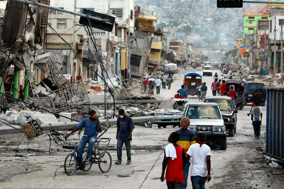 Many buildings are seen on Jan. 16, 2010, reduced to rubble by a massive earthquake that hit Haiti on Jan. 12, killing as many as 316,000 people, in Port-au-Prince. (Joe Raedle/Getty Images)