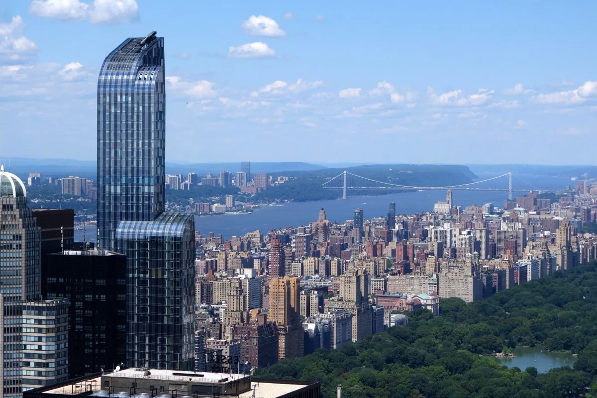 The skyline of New York with a few of Central Park and the Hudson River, in this file photo. Reggie Middleton thinks real estate in the U.S. is in another bubble. (William Edwards/AFP/Getty Images)