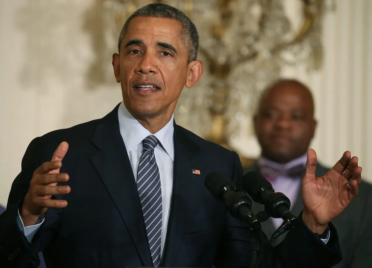 U.S. President Barack Obama speaks about climate change during an event in the East Room at the White House in Washington, D.C., on Aug. 3, 2015. President Obama announced a major climate change plan aimed to reduce greenhouse gas emissions from the nation's coal-burning power plants. (Mark Wilson/Getty Images)