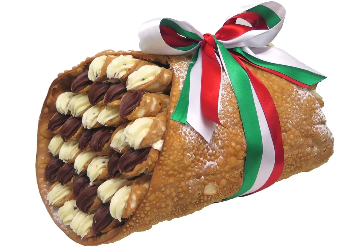 Mezzapica’s ‘Giant Cannolo’ can fit up to 60 smaller cannoli inside. (Courtesy of Mezzapica Cakes)