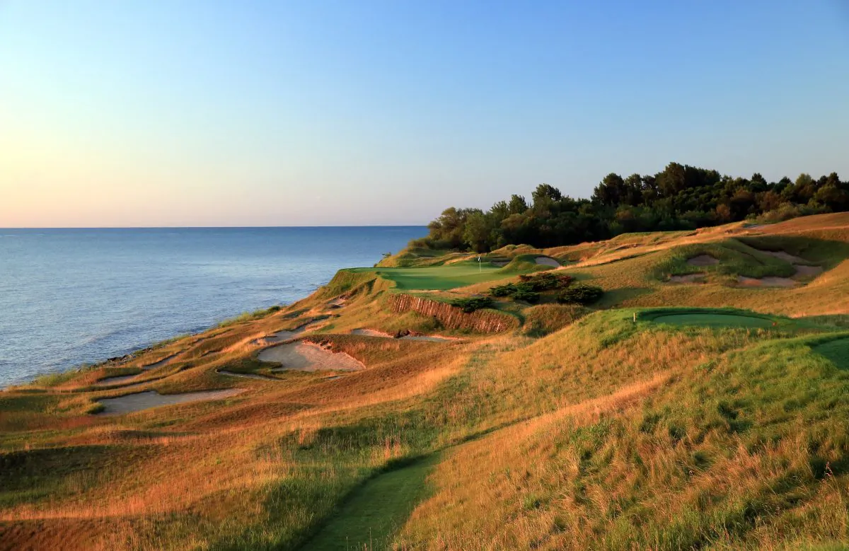 The 17th hole 'Pinched Nerve' on the Whistling Straits was the fourth most demanding hole during the last PGA Championship five years ago. (David Cannon/Getty Images) 