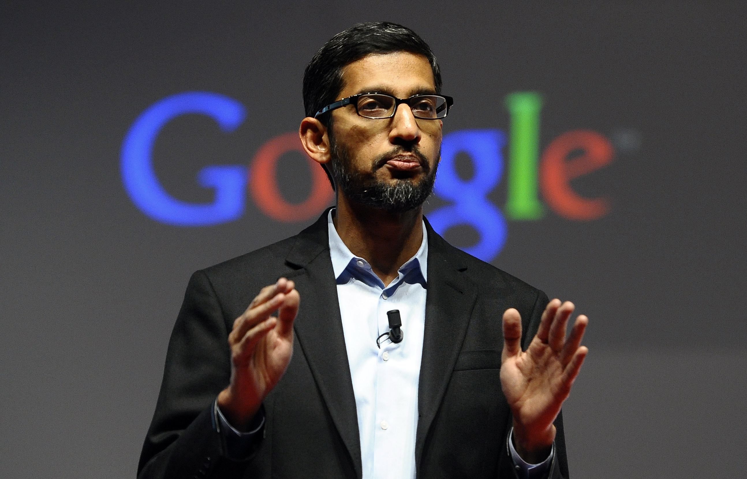 Sundar Pichai, senior vice president of Android, Chrome and Apps, at a conference during the Mobile World Congress, the world's largest mobile phone trade show in Barcelona, Spain, on March 2, 2015. Google is creating a new company, called Alphabet, to oversee its highly lucrative Internet business and a growing flock of other ventures, including some like building self-driving cars and researching ways to prolong human life that are known more for their ambition than for turning an immediate profit. Pichai will become CEO of Google's core business, including its search engine, online advertising operation and YouTube video service. (AP Photo/Manu Fernandez, File)