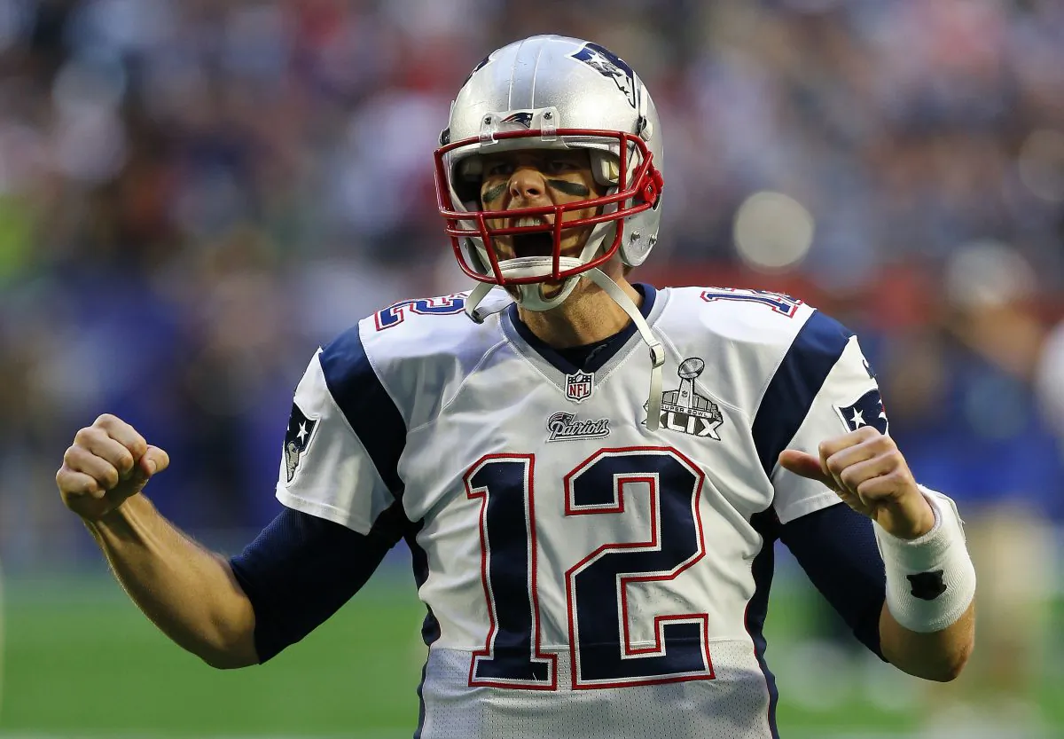 Tom Brady #12 of the New England Patriots prepares for Super Bowl XLIX between the Seattle Seahawks and the New England Patriots at University of Phoenix Stadium on February 1, 2015 in Glendale, Arizona. (Tom Pennington/Getty Images)