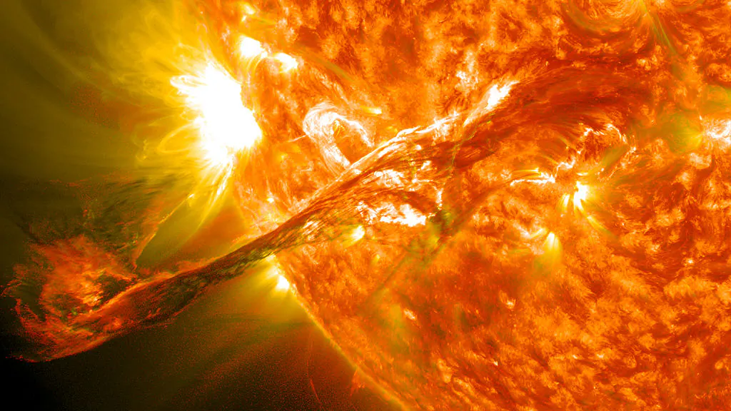 The magnificent solar flare that emerged from the sun in August 2012. Luckily, it didn’t head towards earth. (NASA Goddard Space Flight Center)