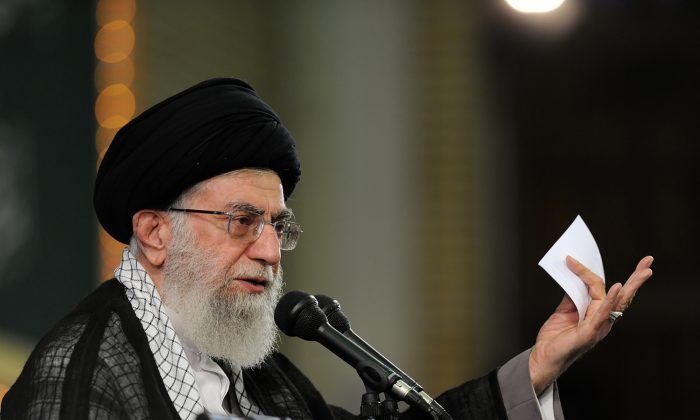 Iran's Supreme Leader Ayatollah Ali Khamenei at a meeting in Tehran on Aug. 17, 2015. (Office of the Iranian Supreme Leader via AP)