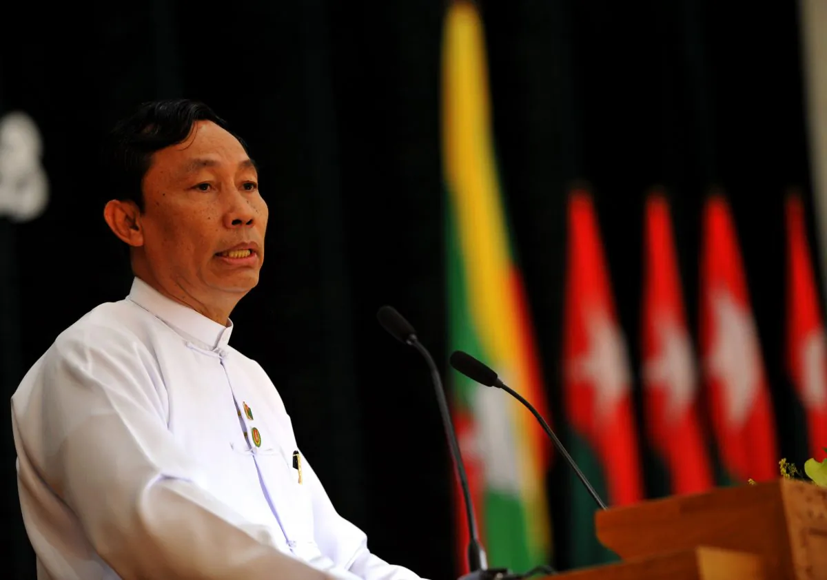 Shwe Man at the first conference of the Union Solidarity and Development Party (USDP) in Naypidaw, Burma, on Oct. 16, 2012. (Soe Than Win/AFP/Getty Images)