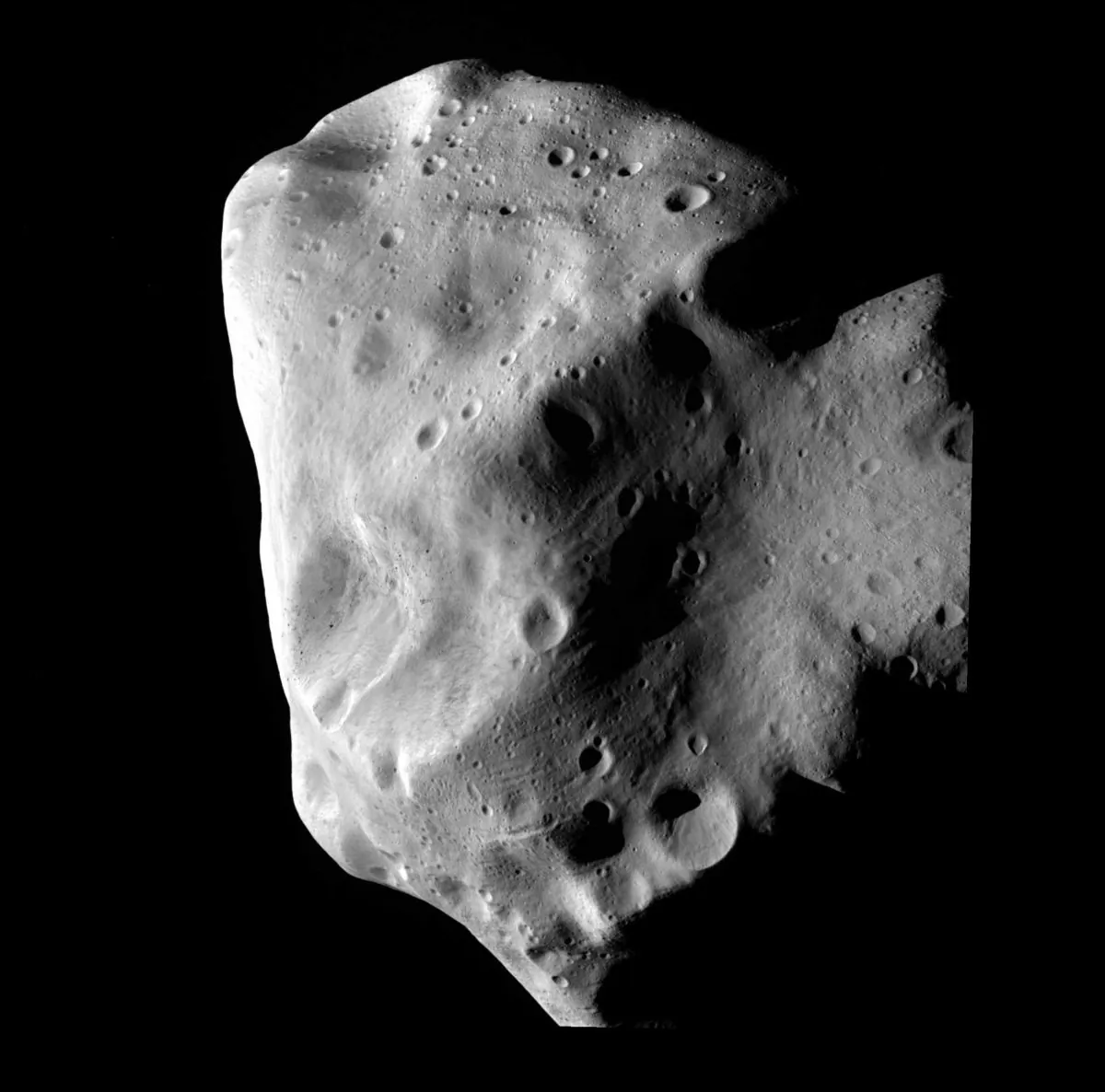The asteroid Lutetia at closest approach July 10, 2010 between Mars and Jupiter in outer space. (OSIRIS Team/Getty Images)