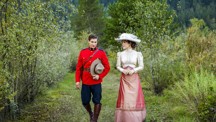 Erin Krakow as Elizabeth Thatcher and Daniel Lissing as Constable Jack Thornton in a scene from "When Calls the Heart." (Courtesy of Hallmark Channel)