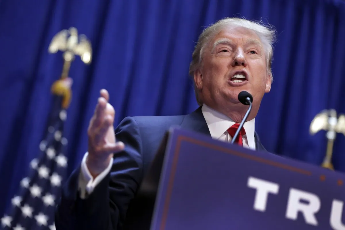 In this June 16, 2015 file photo, Donald Trump announces that he seek the Republican nomination for president, in the lobby of Trump Tower in New York. (AP Photo/Richard Drew)