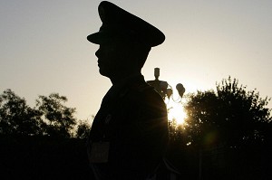 New members of the standing committee of the Central Political Bureau are the focal point of the 17th National People's Congress. Tight Security is ever present. (AFP/Getty Images);