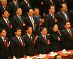 Chinese Communists members at the closing session of their 17th five-yearly Party Congress. (Frederic J. Brown/AFP/Getty Images)