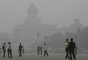 People walk around Tiananmen Square shrouded with smog, Beijing, China. (China Photos/Getty Images) People walk around Tiananmen Square shrouded with smog, Beijing, China. (China Photos/Getty Images)
