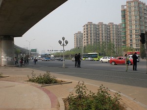 The site where Yu Zhou and his wife were stopped by the police. (The Epoch Times)