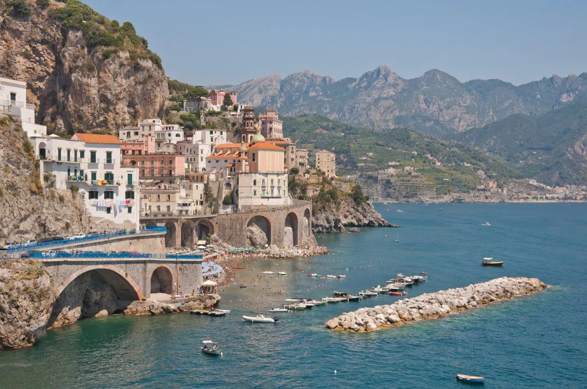 The town of Atrani on the Amalfi Coast near Naples. With its warm summers and mild winters, the Amalfi Coast is a popular tourist destination. (Paolo Costa Baldi. License: GFDL/CC-BY-SA 3.0)
