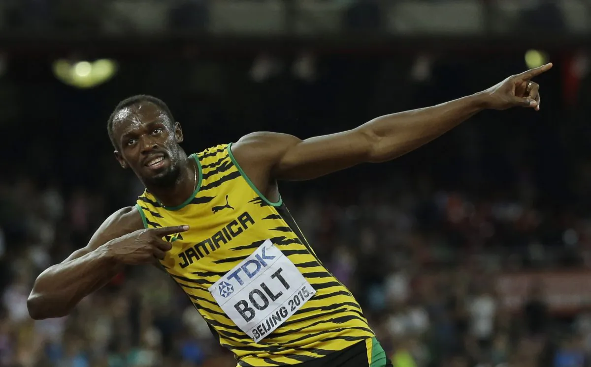 Usain Bolt beat Justin Gatlin by just .01 seconds in the 10-meter dash in what should be a preview of next summer's Olympics. (AP Photo/David J. Phillip)