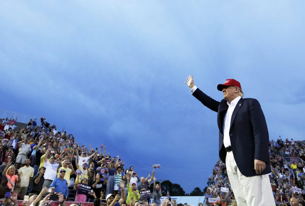Republican presidential candidate Donald Trump at a campaign pep rally in Mobile, Ala., on Aug. 21, 2015. (AP Photo/Brynn Anderson, File)
