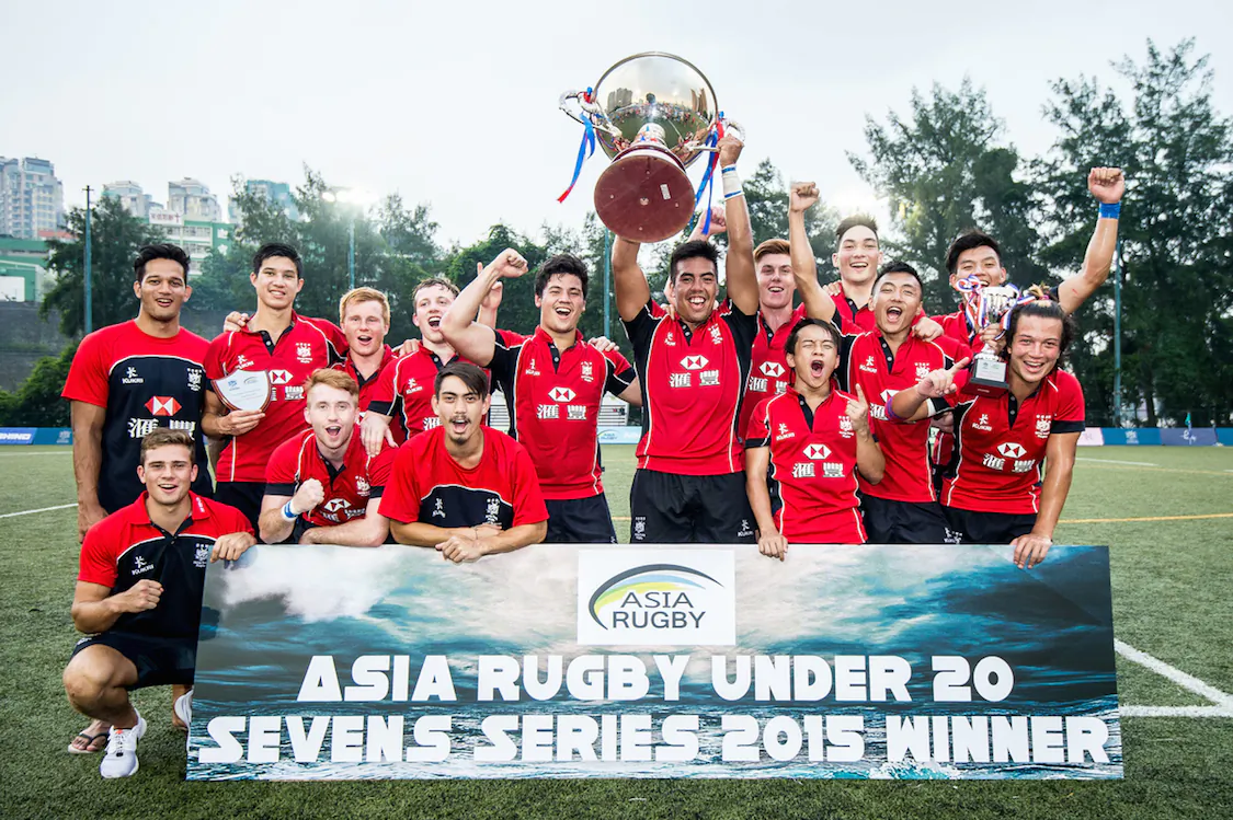 Hong Kong defend their Asia Rugby U20 Sevens title beating Malaysia 52-7 in the Asia Rugby U20s Sevens Series Cup Final at Kings Park, Hong Kong on Saturday August 22, 2015 . (HKRFU)