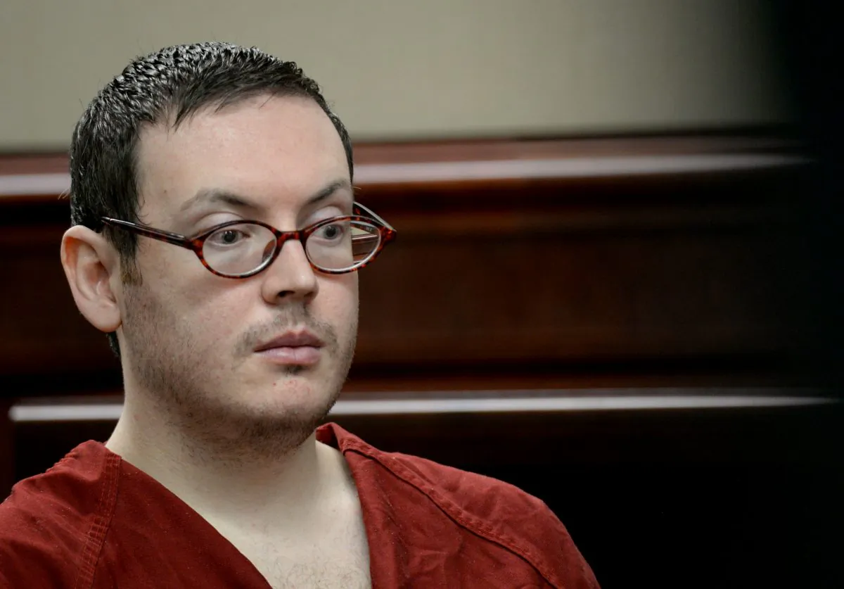 James Holmes appears in court to be formally sentenced, Tuesday, Aug. 25, 2015. (RJ Sangosti/The Denver Post via AP)