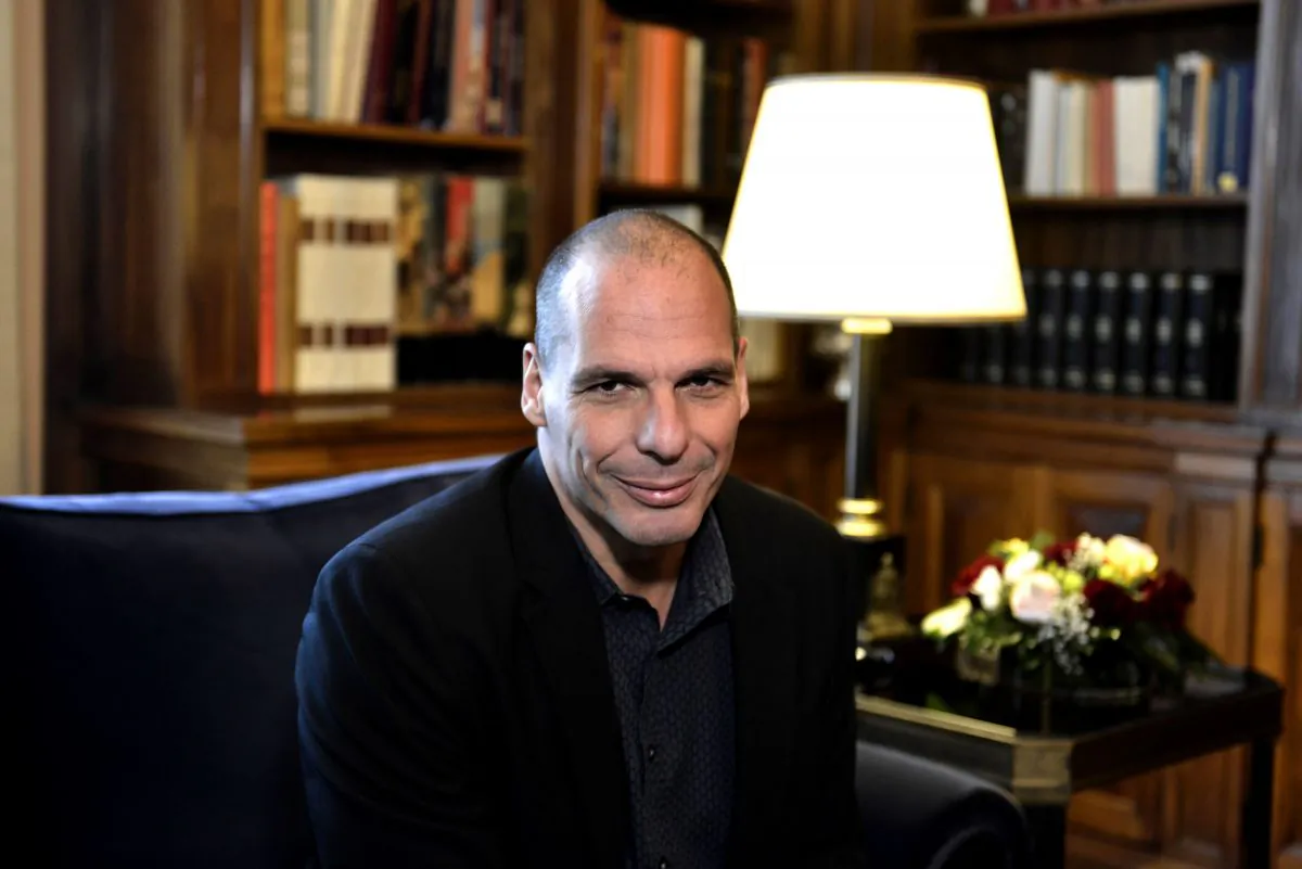Yanis Varoufakis, then Greek finance minister, at a meeting with Greek President Prokopis Pavlopoulos (unseen) in Athens on March 24, 2015. (Aris Messinis/AFP/Getty Images)