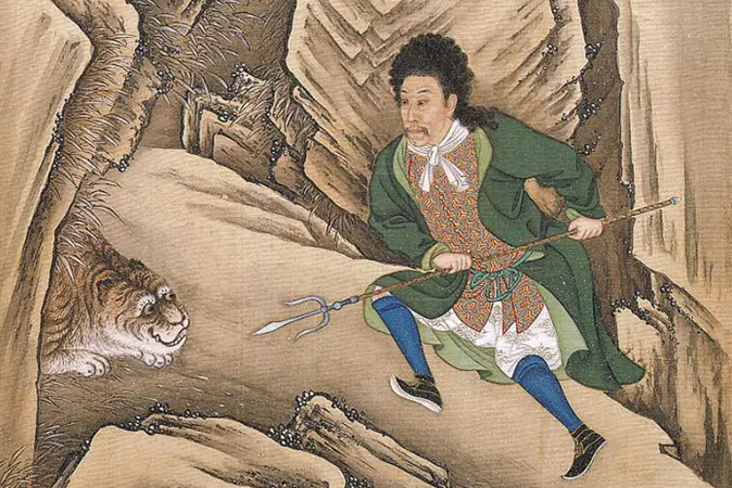 From Album of the Yongzheng Emperor in Costumes, by anonymous court artists, Yongzheng period (1723—35). (Wikimedia Commonms)