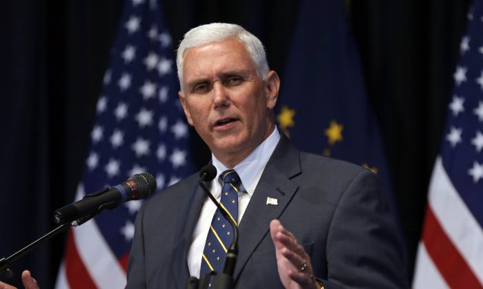 Indiana Gov. Mike Pence in Indianapolis on June 18, 2015. (AP Photo/Michael Conroy)
