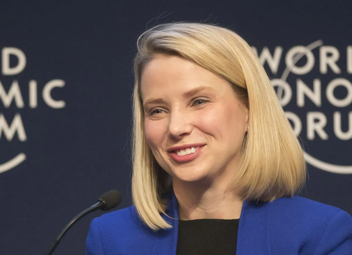 In this Wednesday, Jan. 22, 2014, file photo, Yahoo CEO Marissa Mayer smiles during a session at the World Economic Forum in Davos, Switzerland. (AP Photo/Michel Euler)