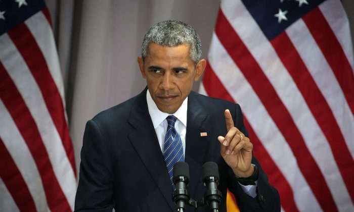 U.S. President Barack Obama delivers a speech August 5, 2015 at American University in Washington, DC. President Obama spoke about the nuclear deal reached with Iran. (Alex Wong/Getty Images)