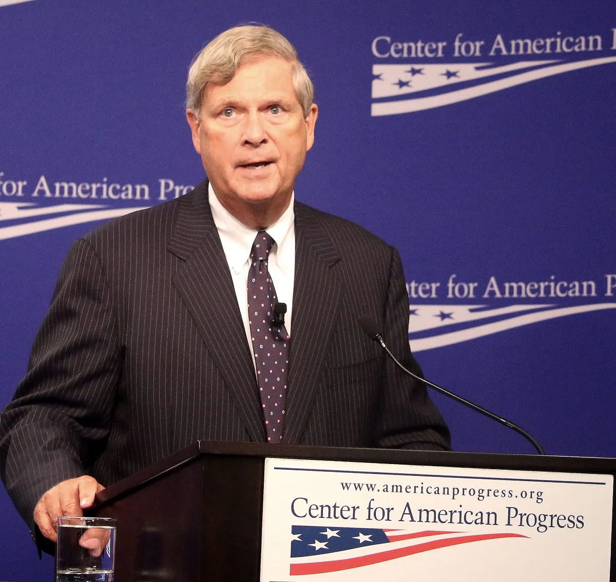 U.S. Secretary of Agriculture Tom Vilsack speaks at the Center for American progress on Sept. 1. (Gary Feuerberg/The Epoch Times)