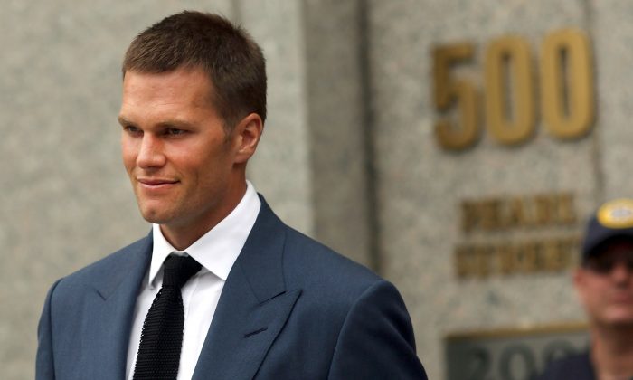 Quarterback Tom Brady of the New England Patriots leaves federal court after contesting his four game suspension with the NFL on August 31, 2015 in New York City. U.S. (Spencer Platt/Getty Images)