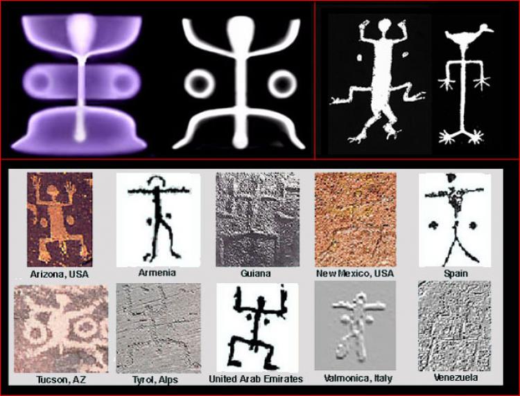Was this recurring petroglyph pattern a familiar sight to ancient skies?  (Images gathered by Anthony Peratt)