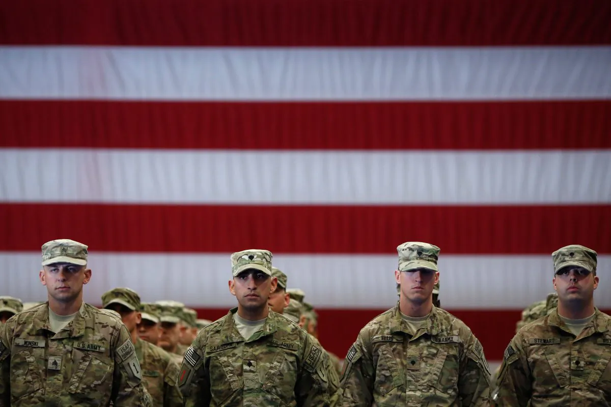 Soldiers from the U.S. Army's 3rd Brigade Combat Team during a homecoming ceremony in the Natcher Physical Fitness Center on Fort Knox in a file photo. (Luke Sharrett/Getty Images)