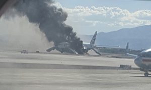 London-Bound Plane Catches Fire on Las Vegas Runway